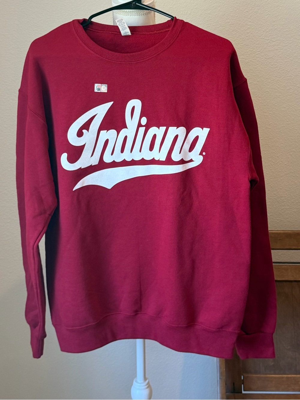 Jerzees Maroon Crewneck Sweatshirt with White 'Indiana' Script NWOT